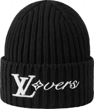 LV Black Small Check Woolen Beanie Cap – T Store.pk