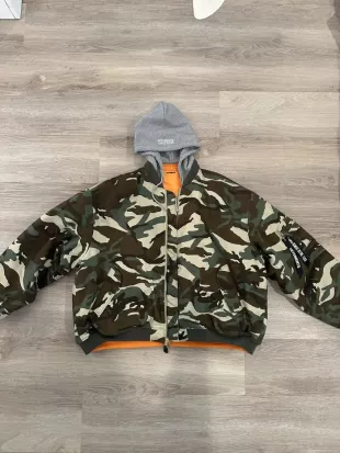 Alpha Industries Camo Hooded Bomber Jacket