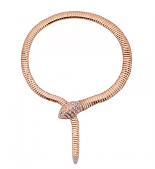 Rose Gold Serpenti Necklace With 3.13 Ct Diamonds