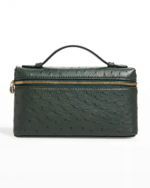 L19 Ostrich Crossbody Bag with Extra Pocket