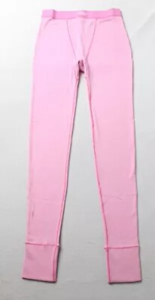 Pink Ribbed Cotton Leggings