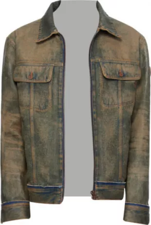 Brown Dirty Denim Oval D Jacket