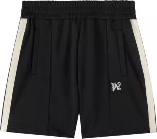 Black & White Stripe Monogram Logo Shorts