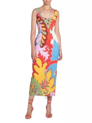 Blooming Printed Midi Dress