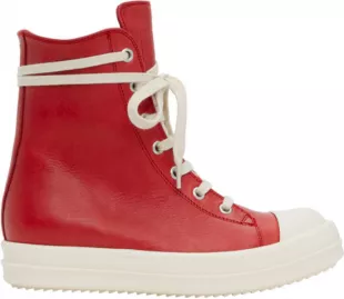 Cardinal Red Leather High Top Sneakers