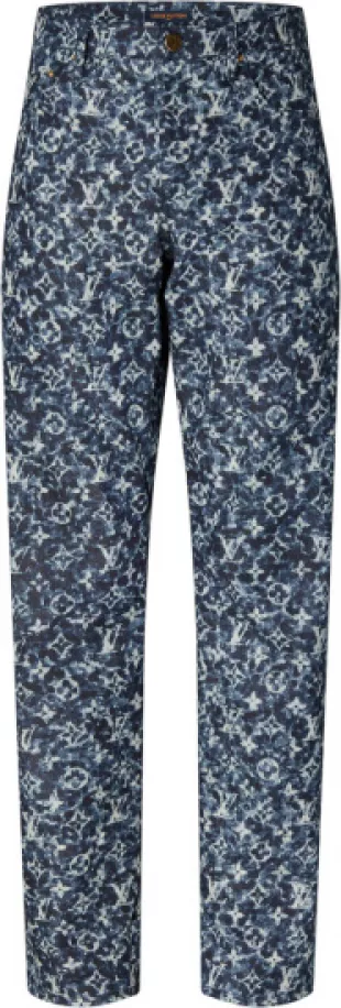 Blue Speckled Monogram Jeans