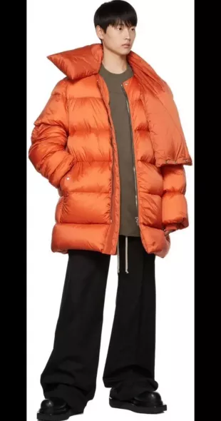 Burnt Orange Wrap Down Coat