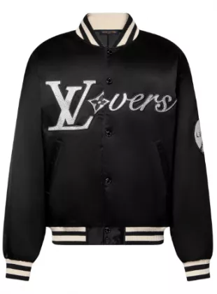 Black LV Lovers Bomber Jacket