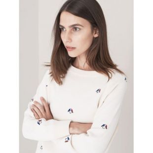 Pull motif broderie mouton