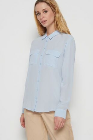 Chemise manches longues en soie