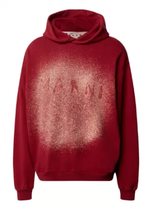 Red Found Objects Sprayed Hoodie
