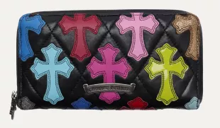 Multicolor Cross Zip Wallet