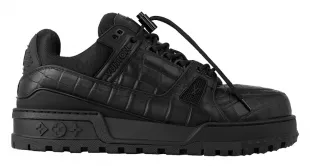Black Alligator LV Trainer Maxi Sneakers