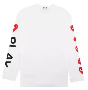 White Sleeve Logos Long Sleeve T Shirt