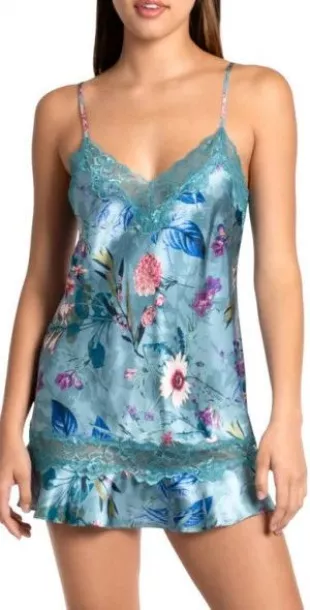 Joelle Floral Lace Trim Satin Short Pajamas