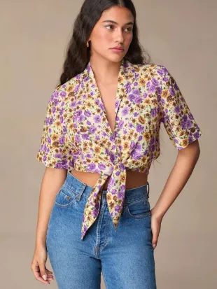 Striped Bow Shirt Top