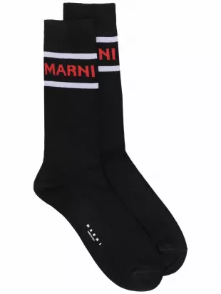 Black & Red Logo Stripe Socks