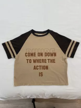 Beige & Brown 'Where The Action Is' T-Shirt
