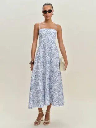 Monette Linen Midi Dress