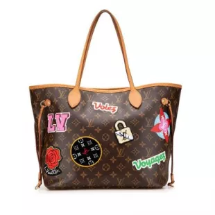 Brown Monogram Coated Canvas Patches Tote Bag