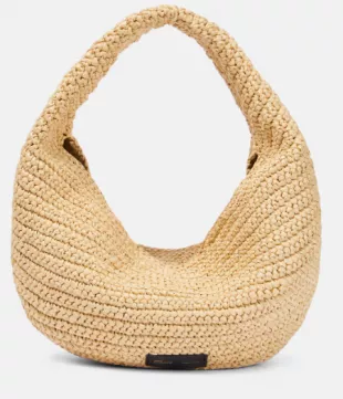 Olivia Medium Raffia Shoulder Bag