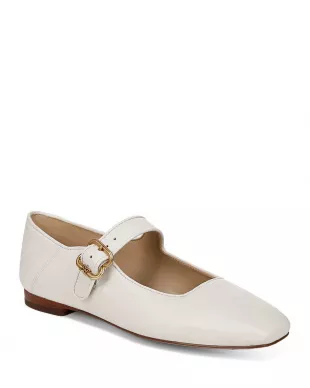 Michaela Square Toe Buckled Mary Jane Flats