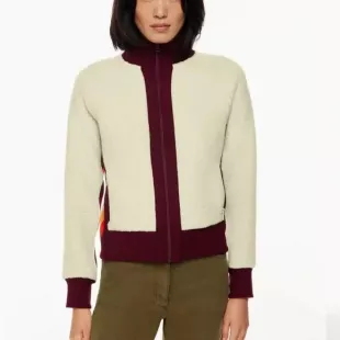 Zip Up Track Jacket In Coyote