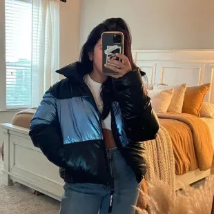 Metallic Puffer Jacket