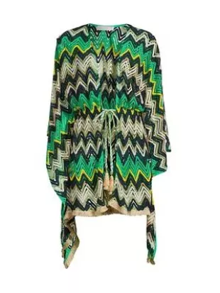 Mckala Chevron Caftan in Palm Green Chevron