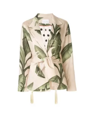Seriously Tropical Printed Cotton-Sateen Blazer