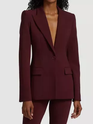 Women Red Single-Breasted Blazer Jacket