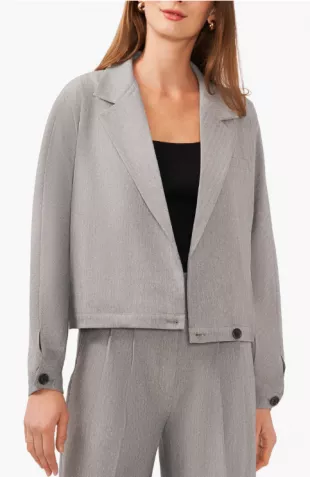 Windowpane Check Crop Zip-Up Jacket