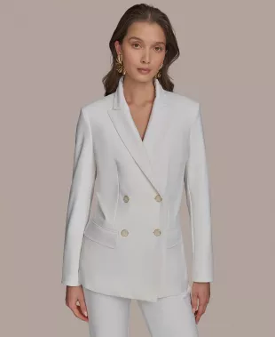 Double Breasted Blazer in Cream