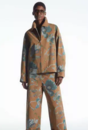 Floral-Print Blouson Jacket