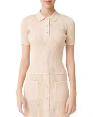 Marina Polo-Style Ribbed Sweater