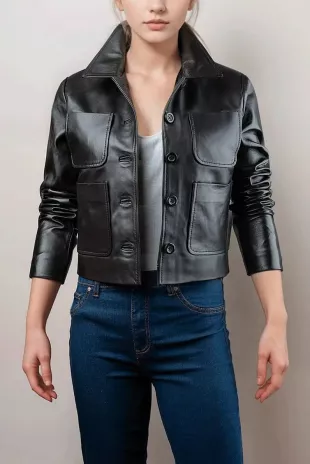 Nicole Kidman Nine Perfect Strangers Black Leather Jacket