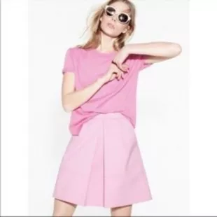 Pleat Front Mini Skirt