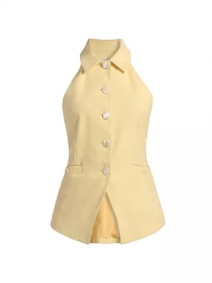 Orlinda Button Vest in Chamomile