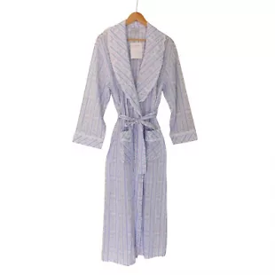 Cotton Robe Floral Belt Pockets Lightweight