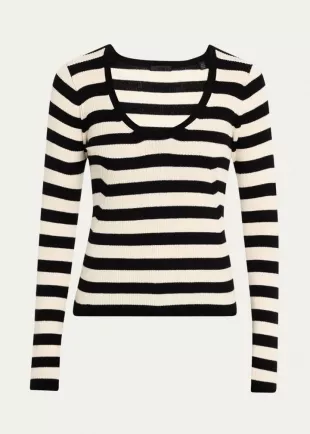 Striped Wool Long-Sleeve Sweater