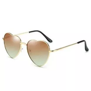 Heart Sunglasses Thin Metal Frame Lovely Heart Style