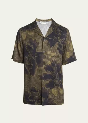 Men's Carltone Floral Jacquard Camp Shirt