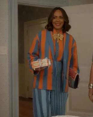 And Just Like That Nicole Ari Parker Striped Blazer