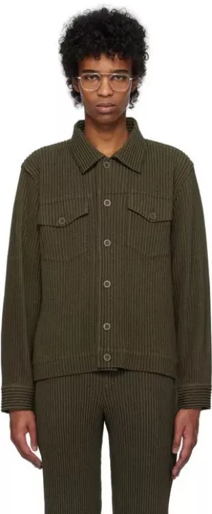 Khaki Wool Like Light Jacket