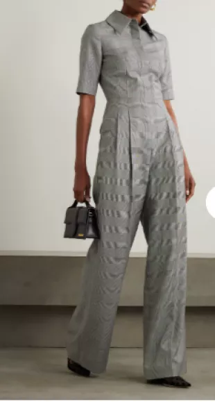 Elas Prince of Wales Checked Wool Jumpsuit