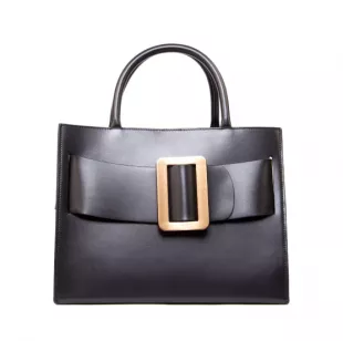 Black Buckle Leather Bag