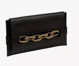 Catena Black Envelope Clutch