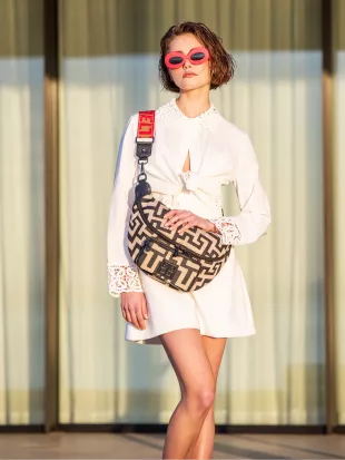 Kronos P Clasic Pattern Crossbody/Belt Bag