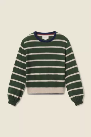 Ryann Sweater in Green Stripe