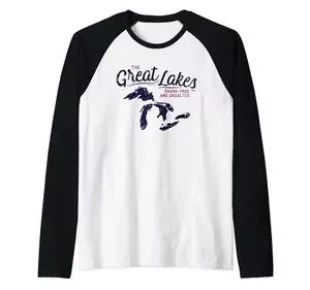 The Great Lakes Shark Free And Unsalted Summer Vacation Raglan Baseball Tee